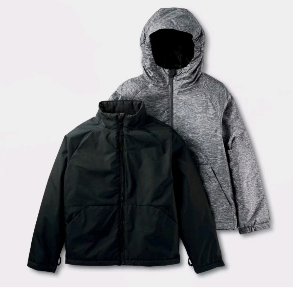 All In Motion Kids' Solid 3-In-1 Jacket Gray - Picture 3 of 9